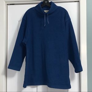 EDDIE BAUER blue mock neck Sweater Mens size large long sleeve cozy